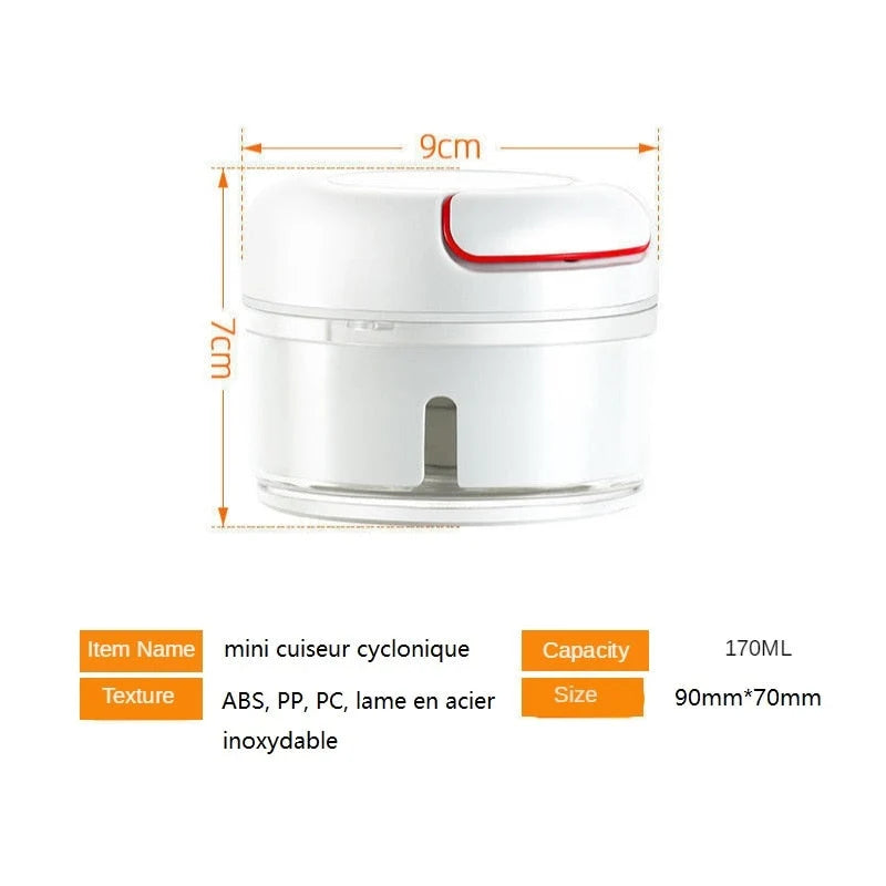 Vegetable Chopper Manual Pull-Cord Stainless Steel Blades