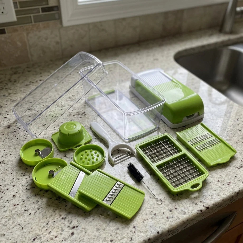 Vegetable Chopper Stainless Steel Blades Set of 8 With Container