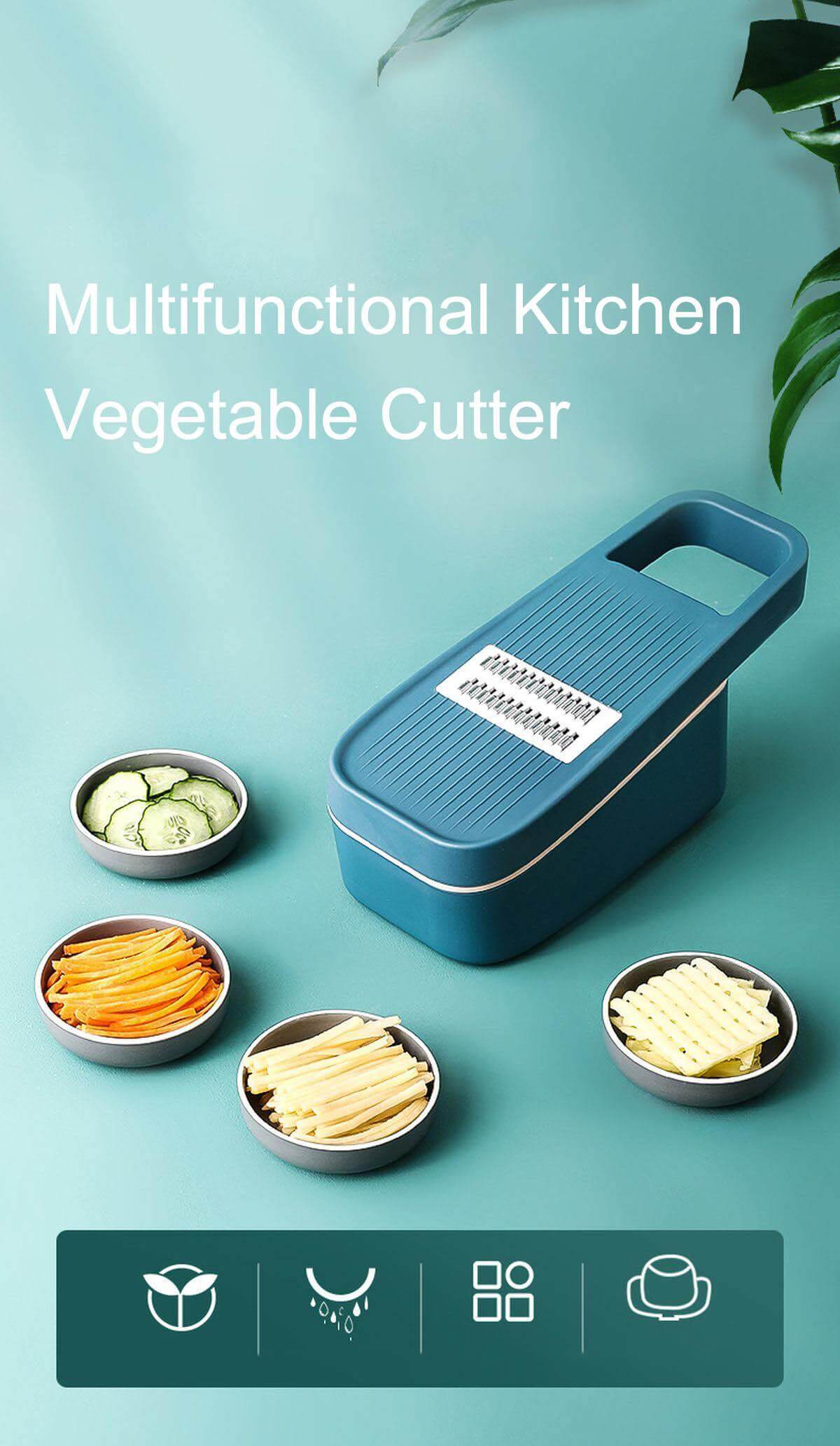 Vegetable Cutter Stainless Steel Blades Handguard Non-Slip Base