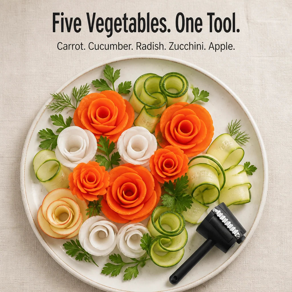 Vegetable Garnish Tool Stainless Steel Blade Non-Slip Grip