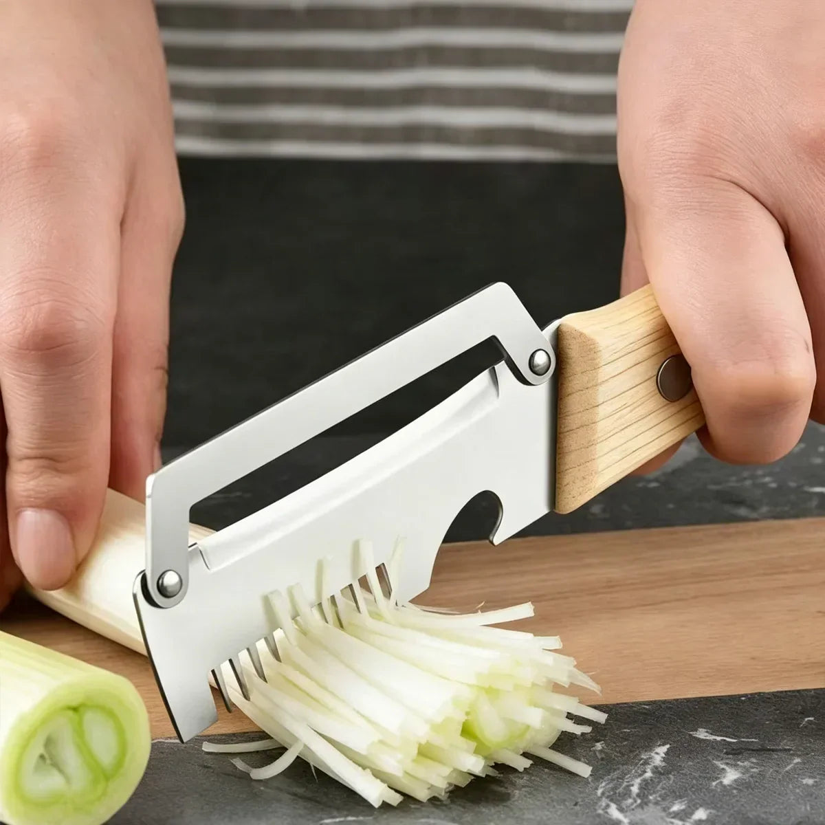 Vegetable Peeler Stainless Steel Blade Wooden Handle