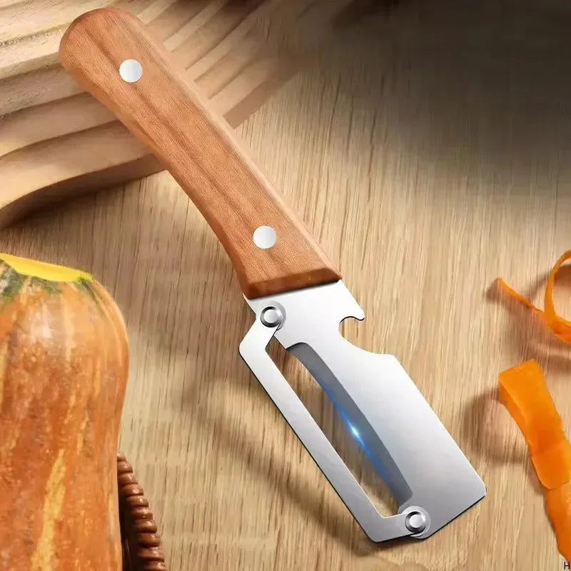 Vegetable Peeler Stainless Steel Blade Wooden Handle