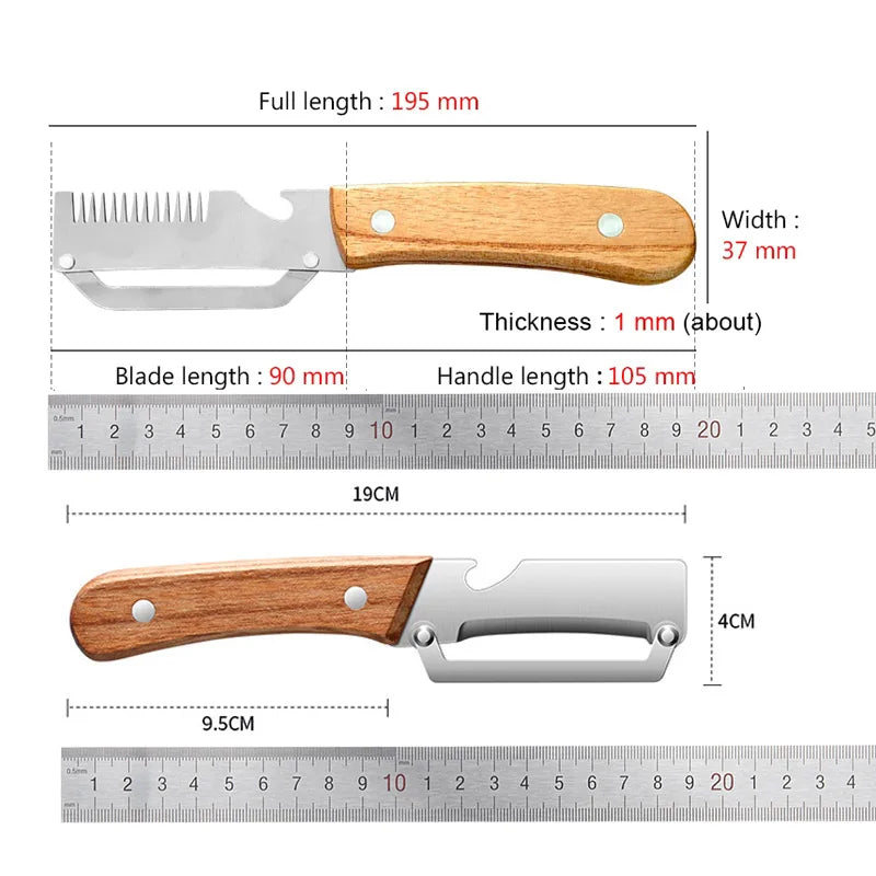 Vegetable Peeler Stainless Steel Blade Wooden Handle