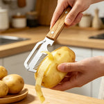 Vegetable Peeler Stainless Steel Blade Wooden Handle