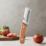 Vegetable Peeler Stainless Steel Blade Wooden Handle