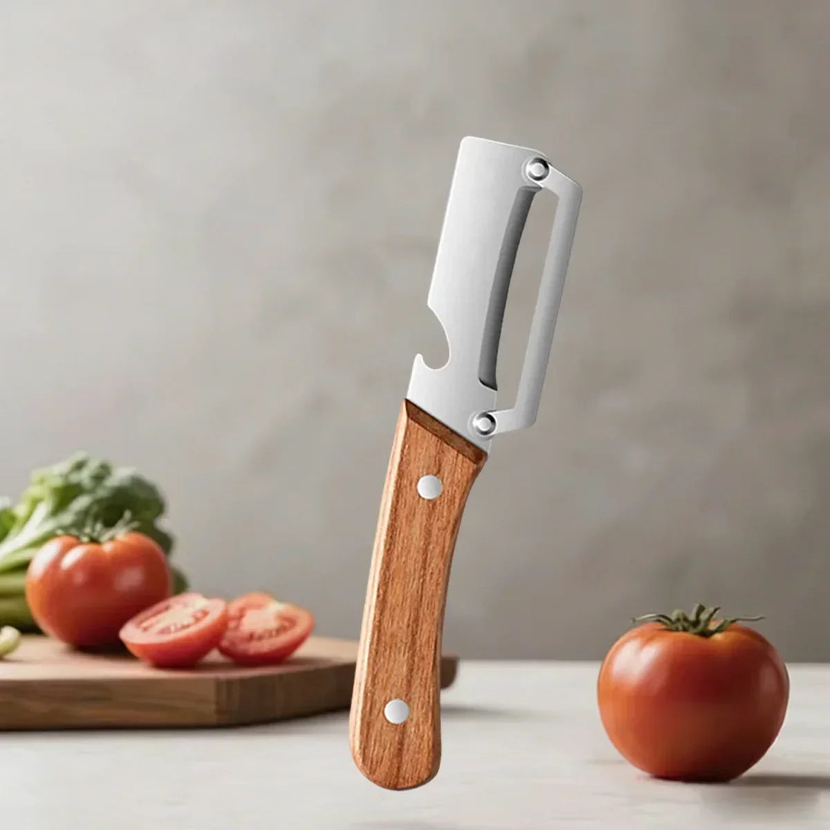 Vegetable Peeler Stainless Steel Blade Wooden Handle