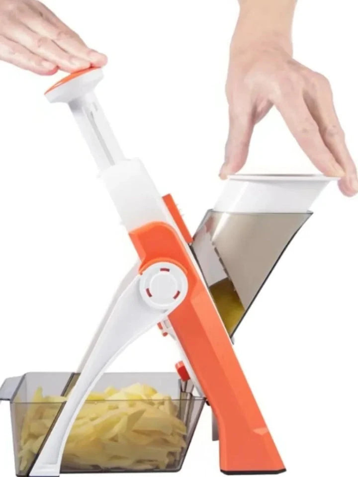 Vegetable Slicer 5-In-1 Built-In Collecting Tray & Safety Guard