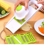 Vegetable Slicer 5-in-1 Stainless Steel Blades Safety Guard