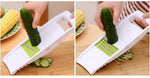 Vegetable Slicer 5-in-1 Stainless Steel Blades Safety Guard