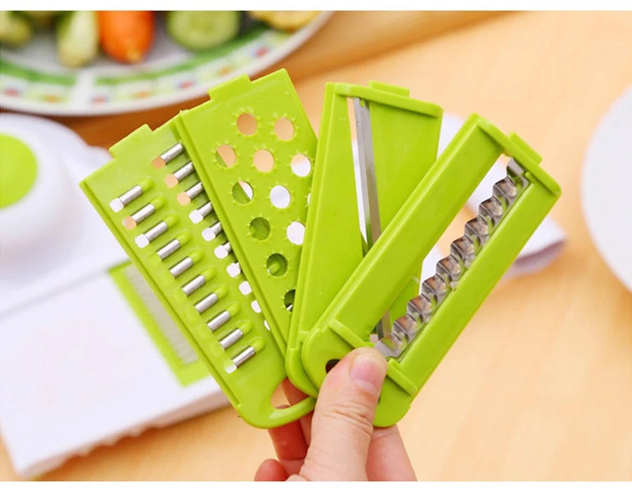 Vegetable Slicer 5-in-1 Stainless Steel Blades Safety Guard