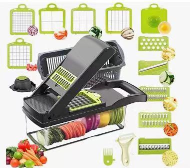 Vegetable Slicer & Chopper 18-Function Built-In Container