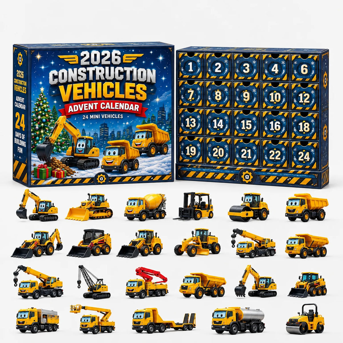 Vehicle Advent Calendar Cast Metal 24-Piece Set