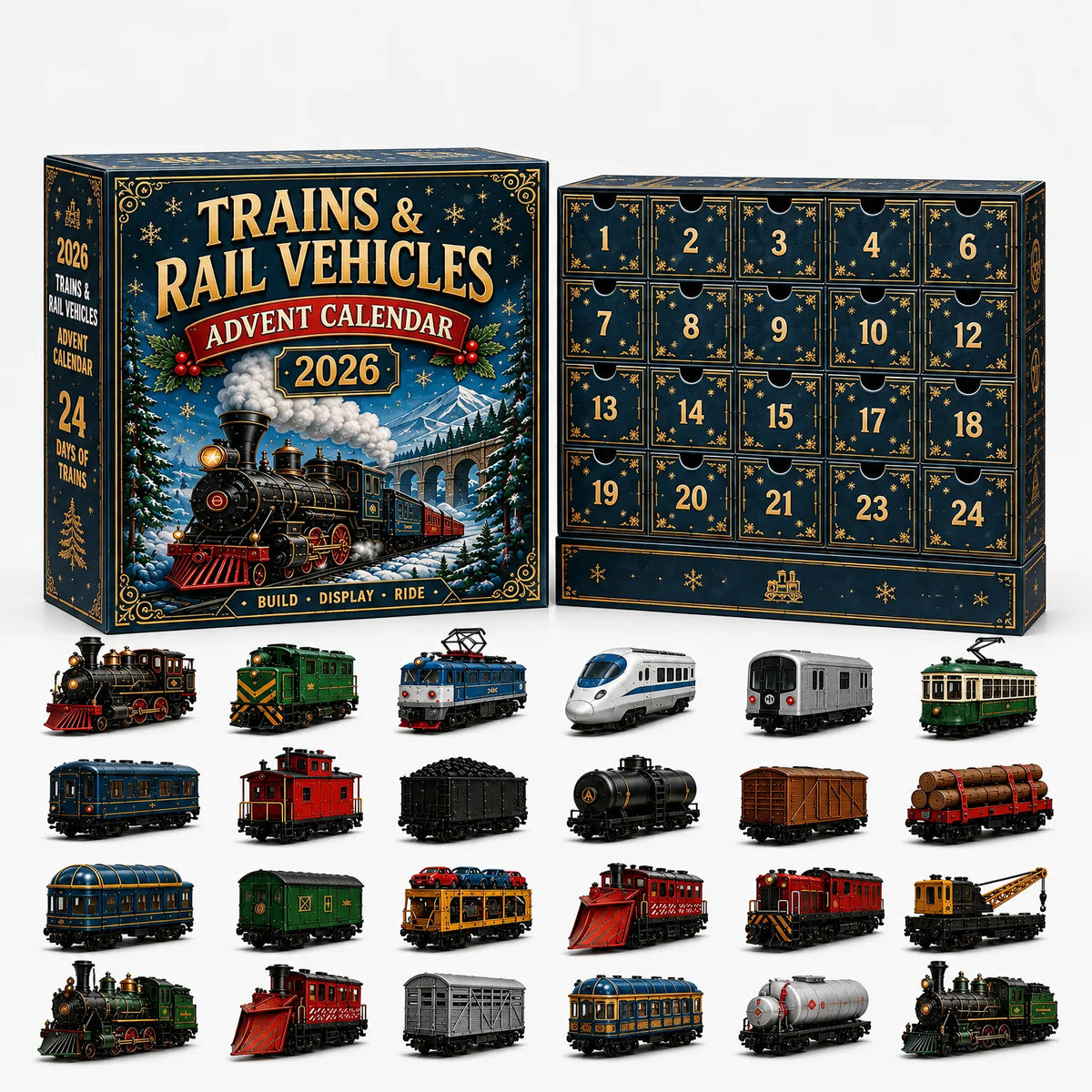 Vehicle Advent Calendar Cast Metal 24-Piece Set