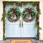 Vine Wreath Weather-Resistant Golden Bells 17 Inch