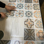 Vinyl Tile Peel-and-Stick Porcelain Look Waterproof & Scratch-Resistant