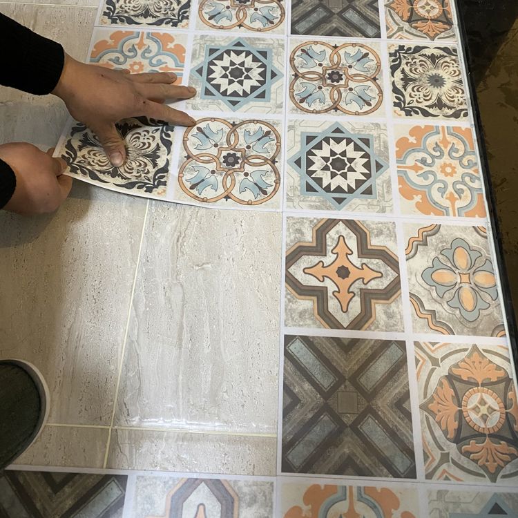 Vinyl Tile Peel-and-Stick Porcelain Look Waterproof & Scratch-Resistant
