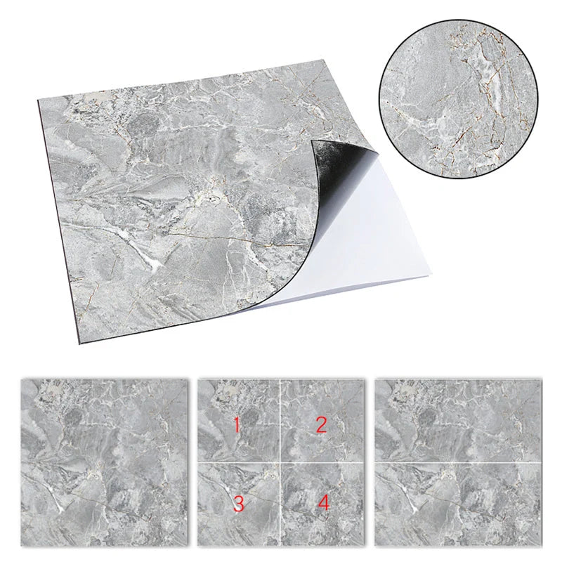 Vinyl Tile Peel-and-Stick Porcelain Look Waterproof & Scratch-Resistant