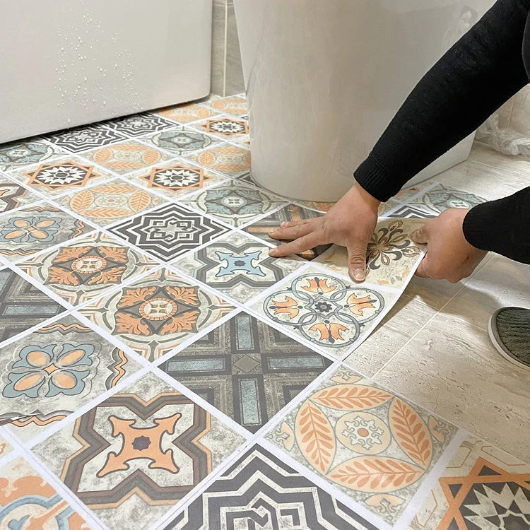 Vinyl Tile Peel-and-Stick Porcelain Look Waterproof & Scratch-Resistant