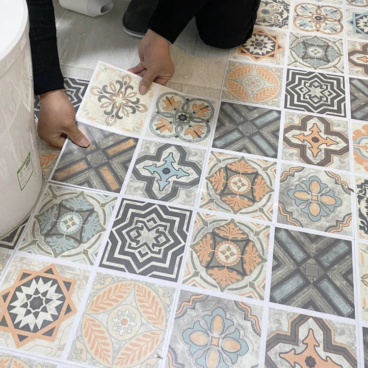 Vinyl Tile Peel-and-Stick Porcelain Look Waterproof & Scratch-Resistant