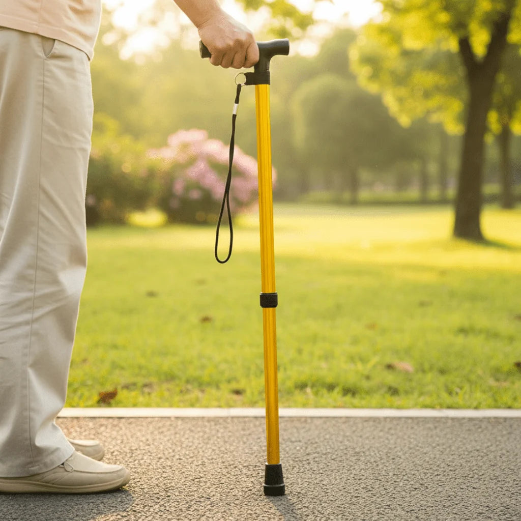 Walking Cane Lightweight Aluminum Adjustable Height Non-Slip Grip