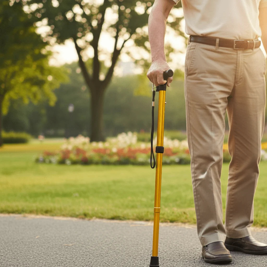 Walking Cane Lightweight Aluminum Adjustable Height Non-Slip Grip