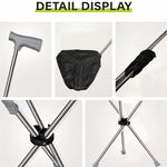 Walking Cane With Seat Foldable Stainless Steel Tripod Design