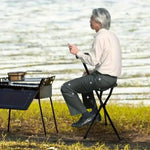 Walking Cane With Seat Foldable Stainless Steel Tripod Design