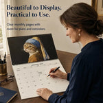 Wall Calendar 2027 Cat Painting Illustrations With Notes Section