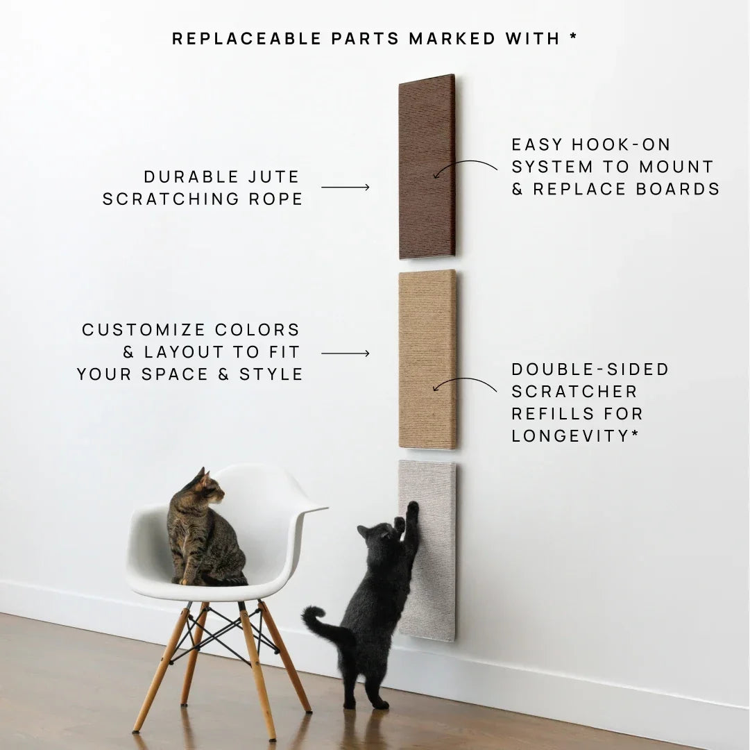 Wall Cat Scratcher Modular & Space-Saving Textured Panels