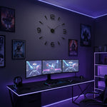 Wall Clock 3D Acrylic Silent Quartz Movement Drill-Free Mounting