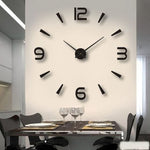 Wall Clock 3D Acrylic Silent Quartz Movement Drill-Free Mounting