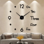 Wall Clock 3D Acrylic Silent Quartz Movement Drill-Free Mounting