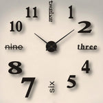 Wall Clock 3D Acrylic Silent Quartz Movement Drill-Free Mounting