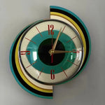 Wall Clock Mid-Century Sunburst Silent Battery-Powered