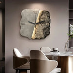 Wall Clock Sandstone Effect 3D Relief Silent Quartz Movement