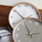 Wall Clock Solid Wood & Clear Glass Scandinavian Style