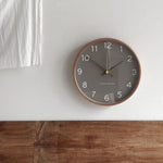 Wall Clock Solid Wood & Clear Glass Scandinavian Style