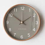 Wall Clock Solid Wood & Clear Glass Scandinavian Style
