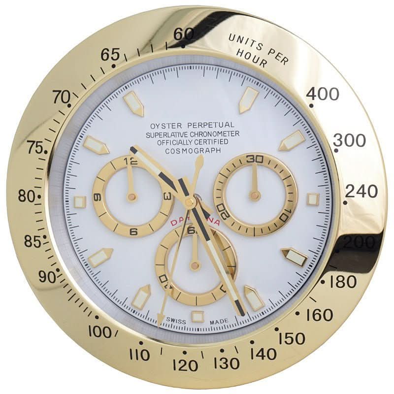 Wall Clock Stainless Steel Silent Quartz Luminous Hands