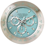 Wall Clock Stainless Steel Silent Quartz Luminous Hands