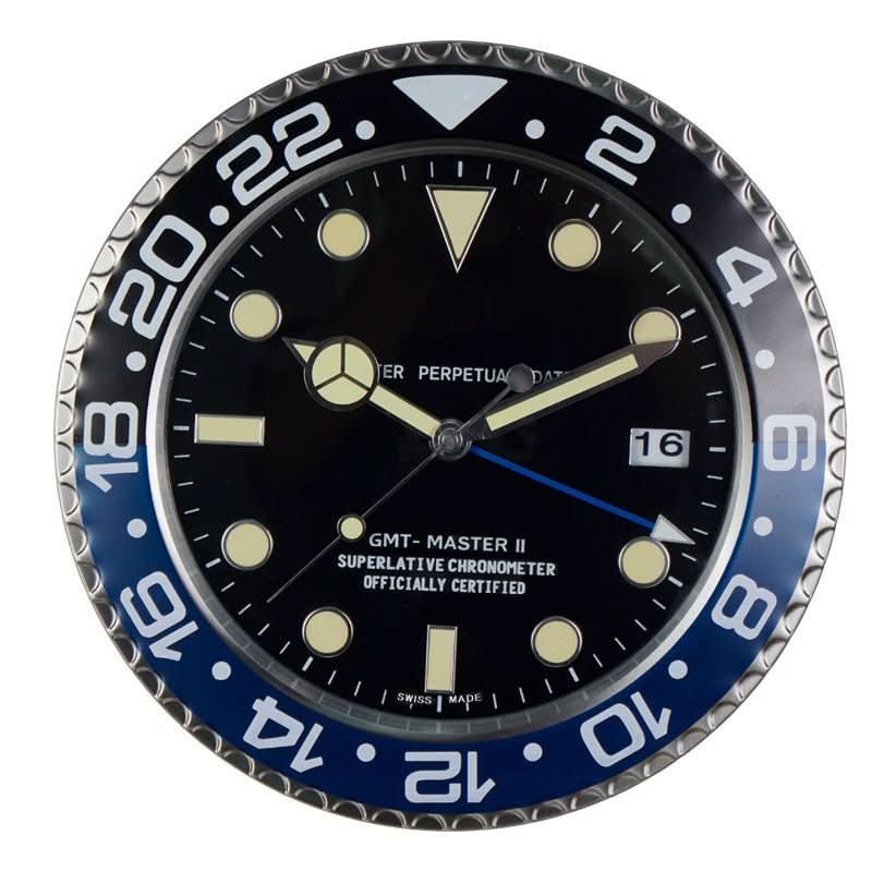 Wall Clock Stainless Steel Silent Quartz Luminous Hands