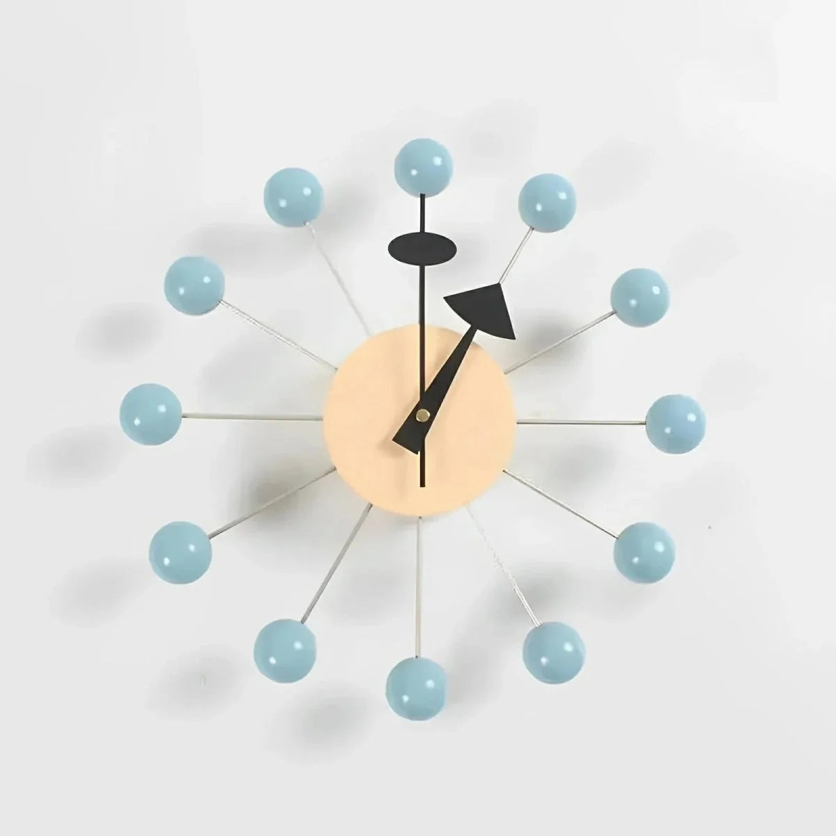 Wall Clock Sunburst Design Silent Quartz Movement 12.6-Inch