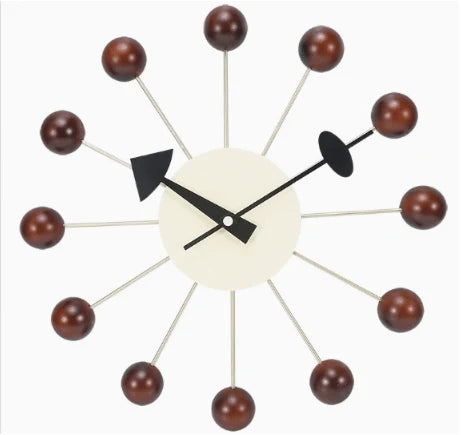 Wall Clock Sunburst Design Silent Quartz Movement 12.6-Inch