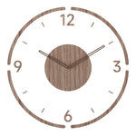 Wall Clock Wooden Silent Battery-Powered