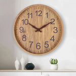 Wall Clock Wooden Silent Quartz Movement 11.8-Inch
