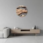 Wall Clock Wooden Silent Quartz Movement Round Design