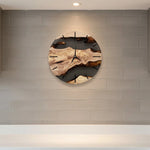Wall Clock Wooden Silent Quartz Movement Round Design
