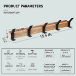 Wall Coat Rack 5 Adjustable Double Hooks