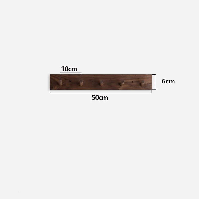 Wall Coat Rack Solid Wood Round Peg Hooks