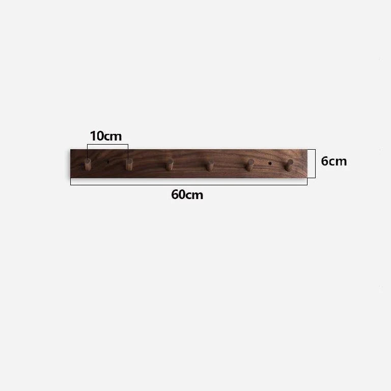 Wall Coat Rack Solid Wood Round Peg Hooks